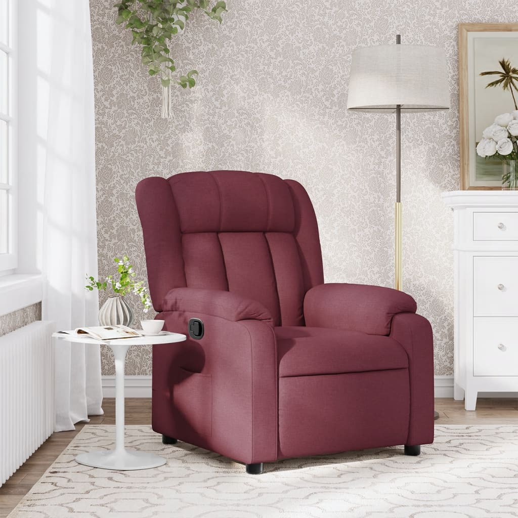 Polohovací Křeslo Vínové Textil Vínová Červená