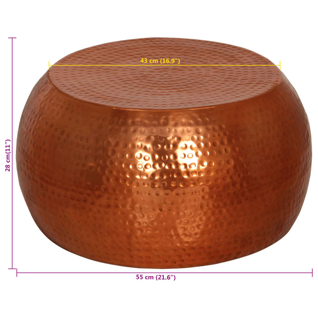 Konferenční Stolek Ø 55 X 28 Cm Hliník