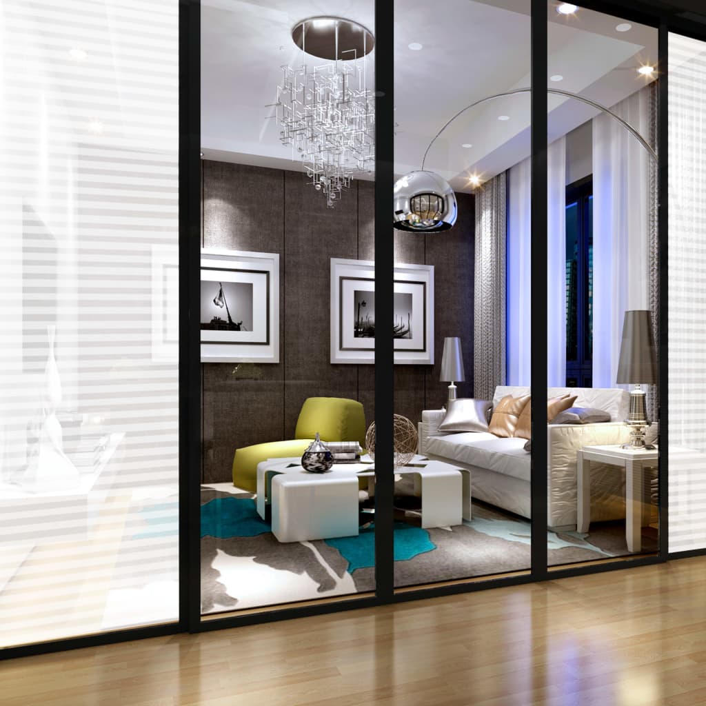 Okenní Fólie Matné Pruhovaný Design Pvc Matná Bílá