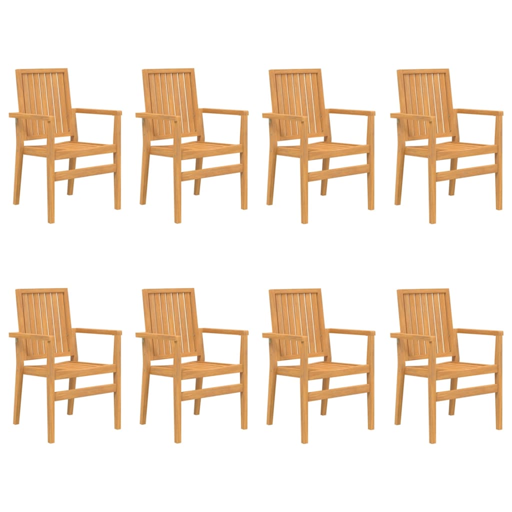 Stohovatelné Zahradní Židle 8 Ks 56,5X57,5X91 Cm Masivní Teak