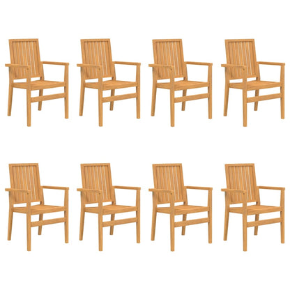 Stohovatelné Zahradní Židle 8 Ks 56,5X57,5X91 Cm Masivní Teak