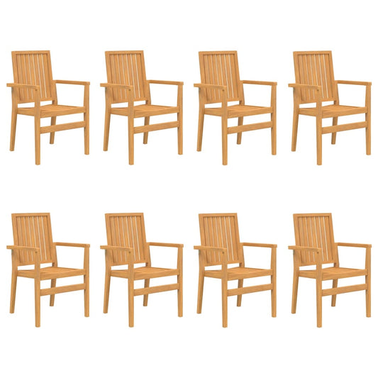 Stohovatelné Zahradní Židle 8 Ks 56,5X57,5X91 Cm Masivní Teak