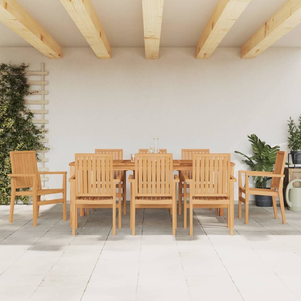 Stohovatelné Zahradní Židle 8 Ks 56,5X57,5X91 Cm Masivní Teak
