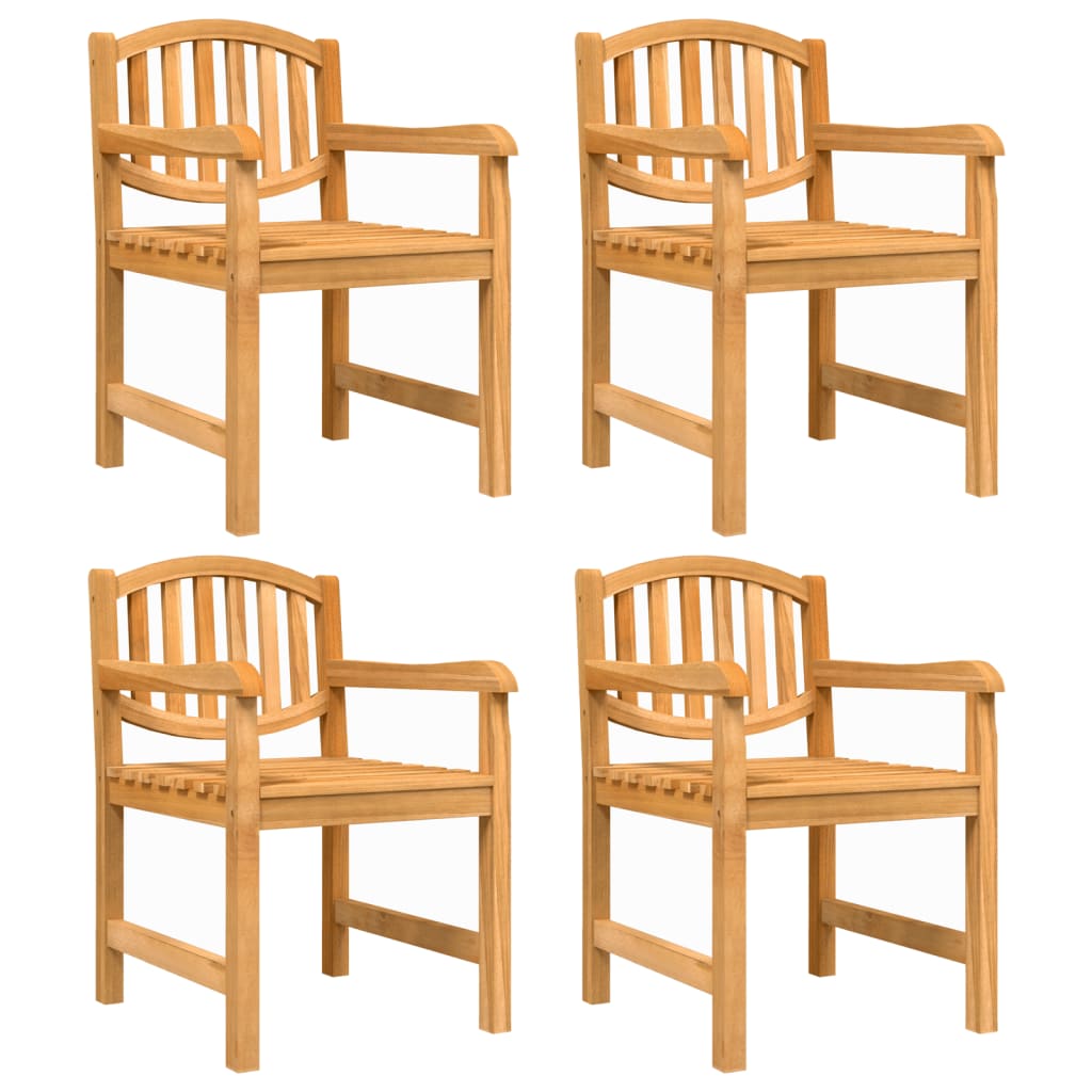 Zahradní Židle 4 Ks 58 X 59 X 88 Cm Masivní Teakové Dřevo