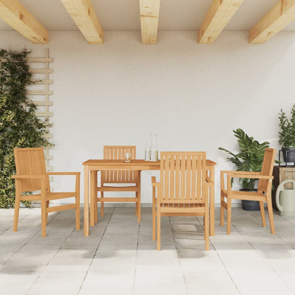 5Dílný Zahradní Jídelní Set Masivní Teakové Dřevo