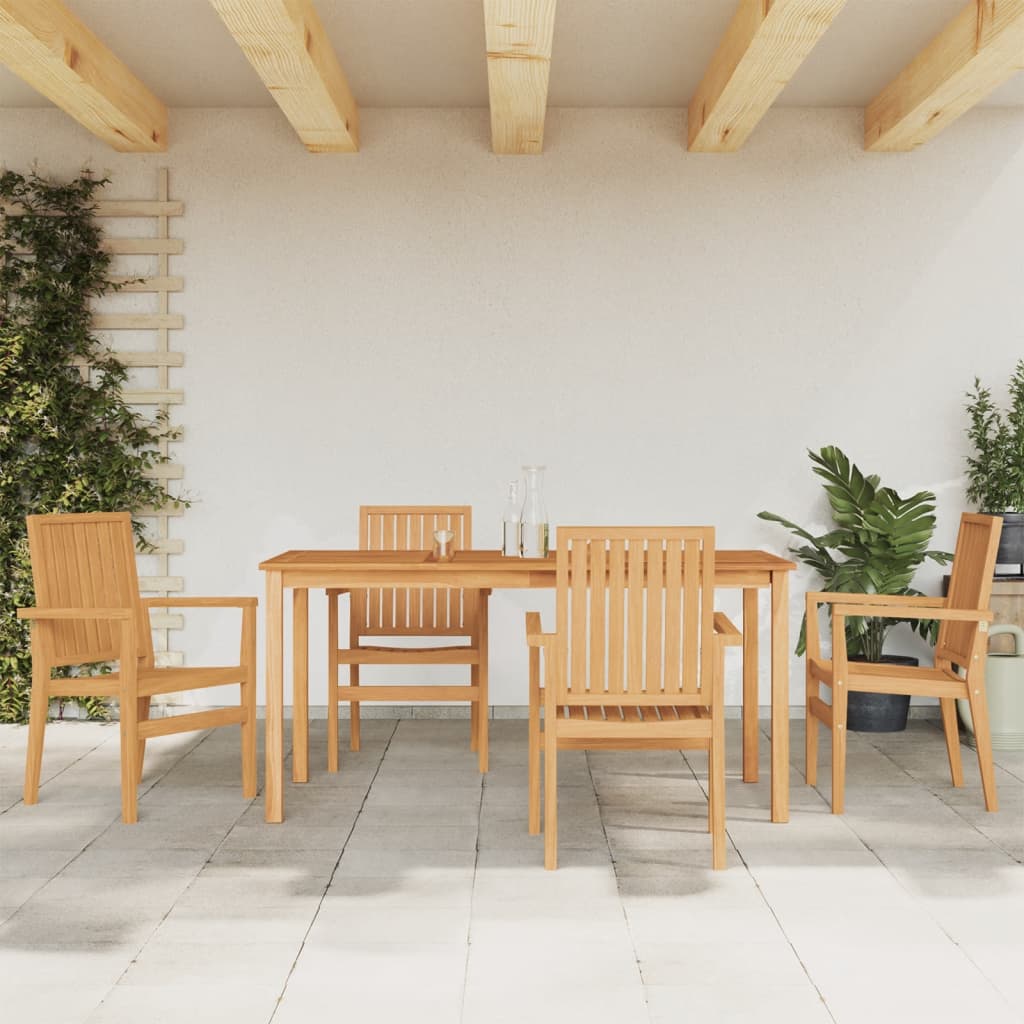 5Dílný Zahradní Jídelní Set Masivní Teakové Dřevo