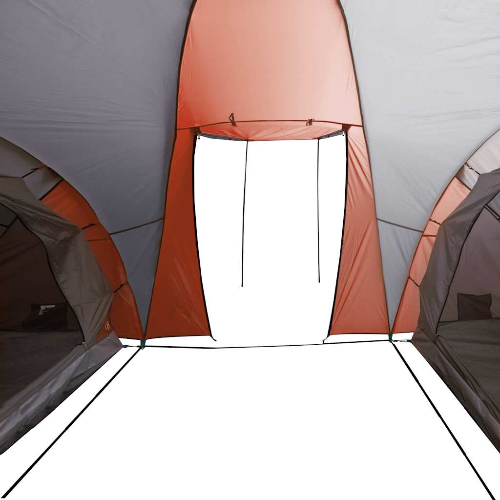Rodinný Stan Kopule Pro 6 Osob Šedý A Oranžový Nepromokavý