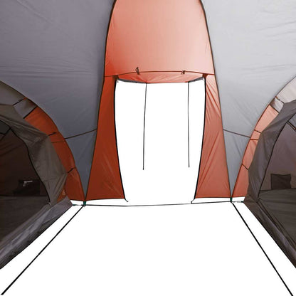 Rodinný Stan Kopule Pro 6 Osob Šedý A Oranžový Nepromokavý