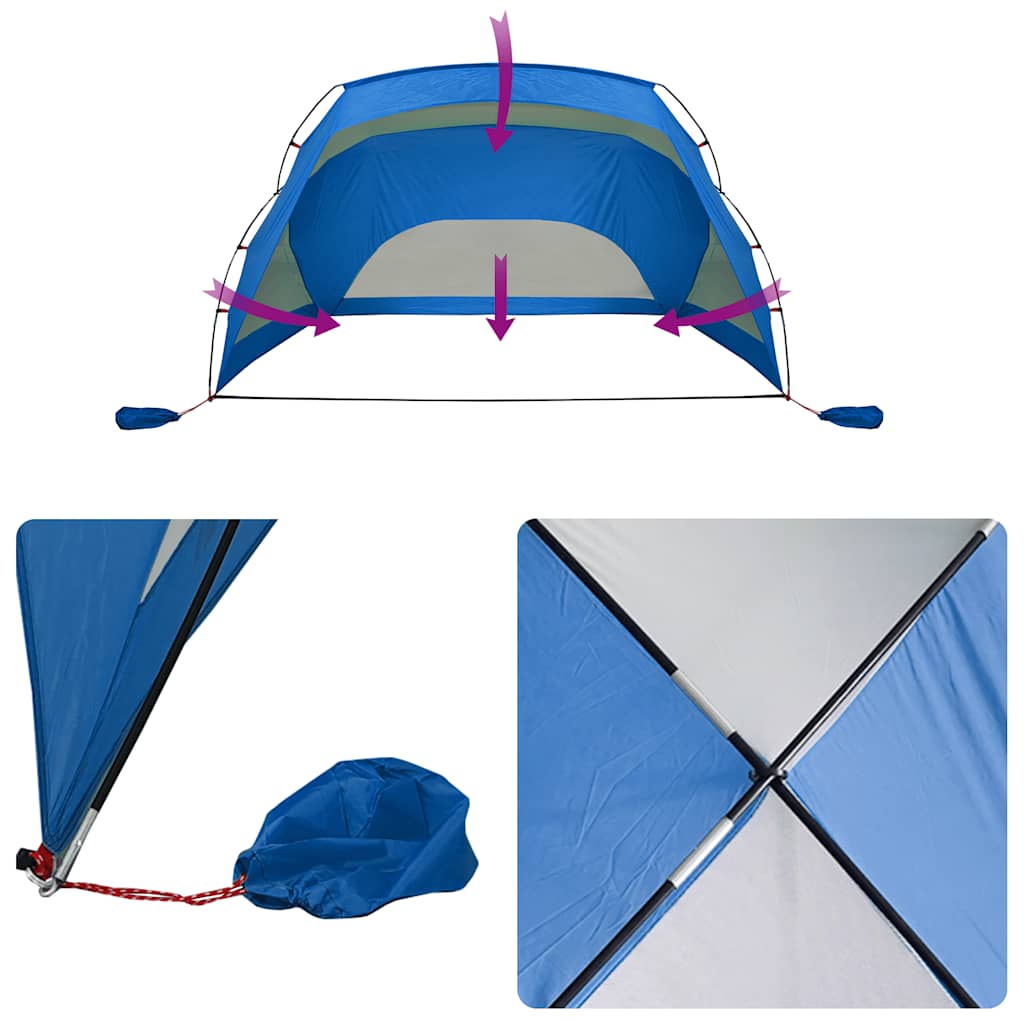 Plážový Stan Azurově Modrý 274X178X170/148 Cm 185T Polyester