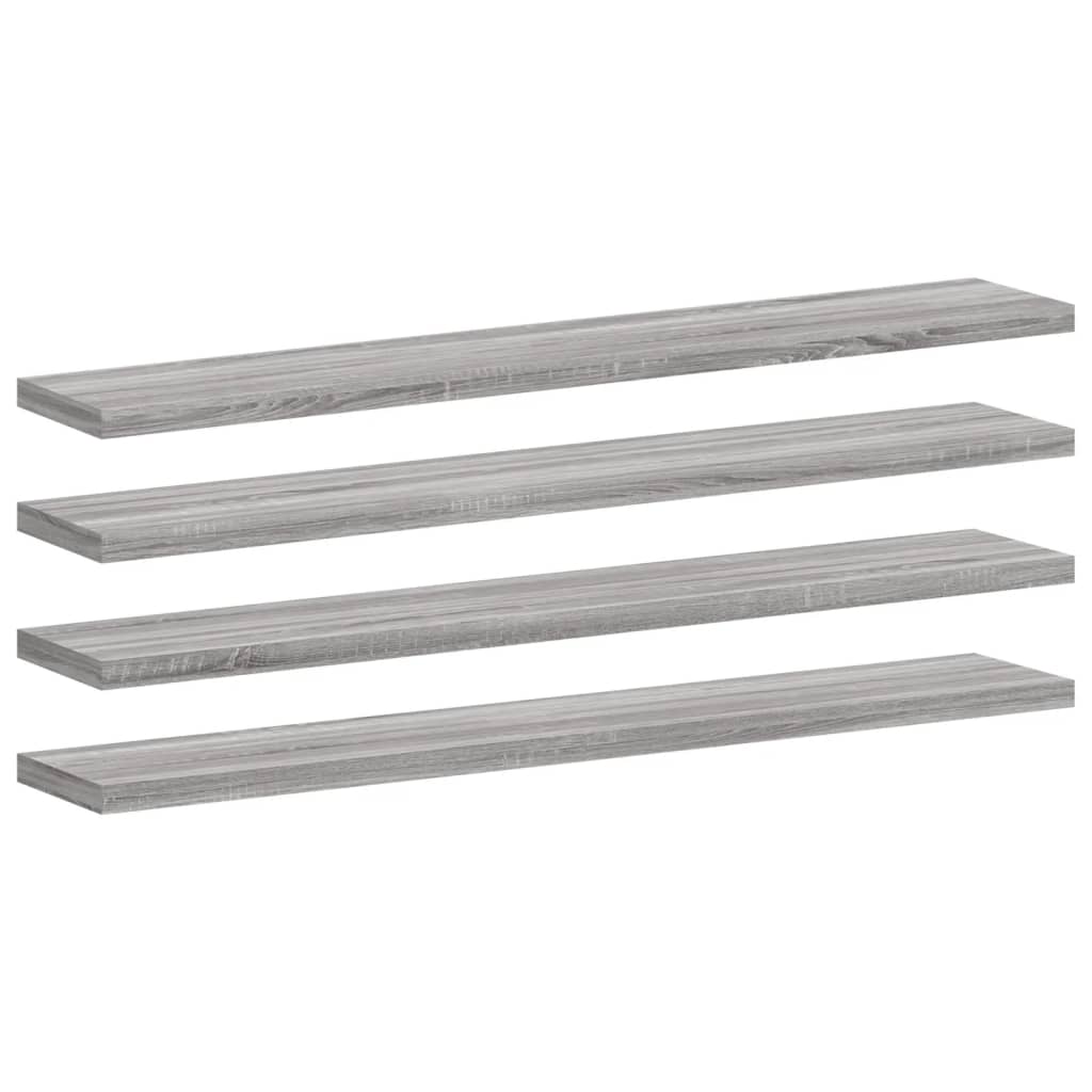 Nástěnné Police 4 Ks Šedé Sonoma 60X10X1,5 Cm Kompozitní Dřevo Šedá Sonoma