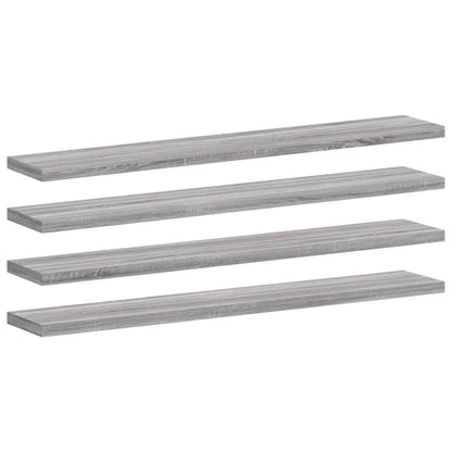 Nástěnné Police 4 Ks Šedé Sonoma 60X10X1,5 Cm Kompozitní Dřevo Šedá Sonoma