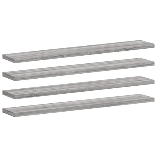 Nástěnné Police 4 Ks Šedé Sonoma 60X10X1,5 Cm Kompozitní Dřevo Šedá Sonoma