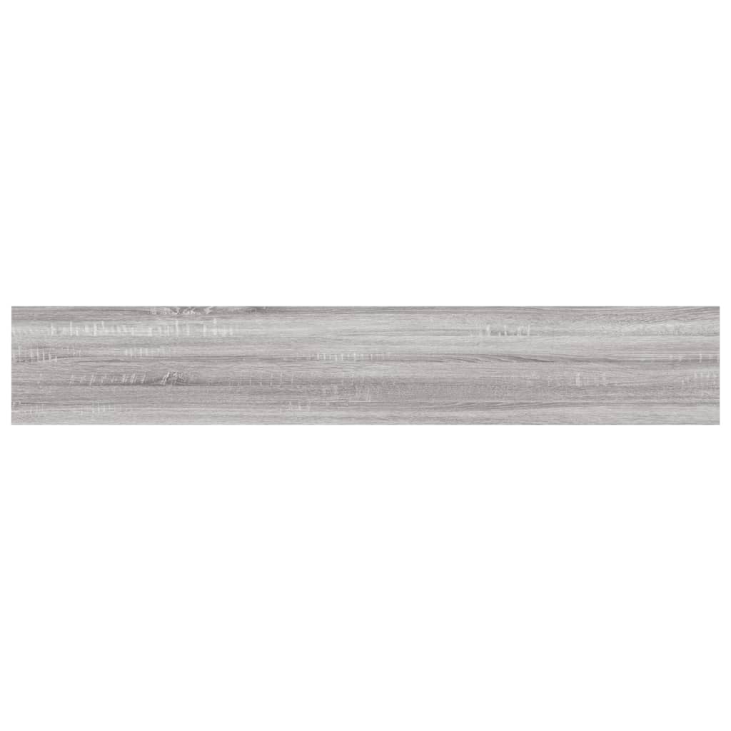 Nástěnné Police 4 Ks Šedé Sonoma 60X10X1,5 Cm Kompozitní Dřevo Šedá Sonoma
