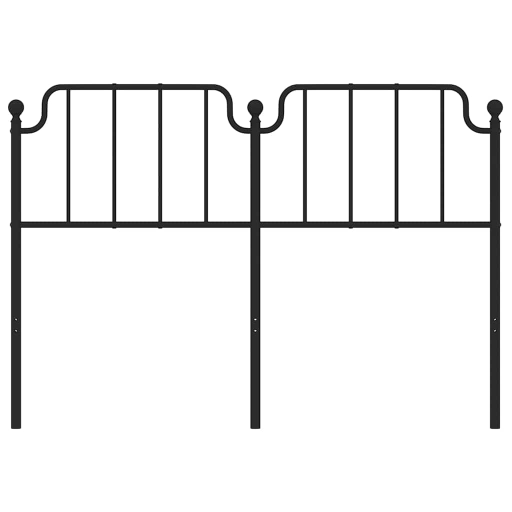 Kovové Náhradní Čelo Postele Černé 150 Cm