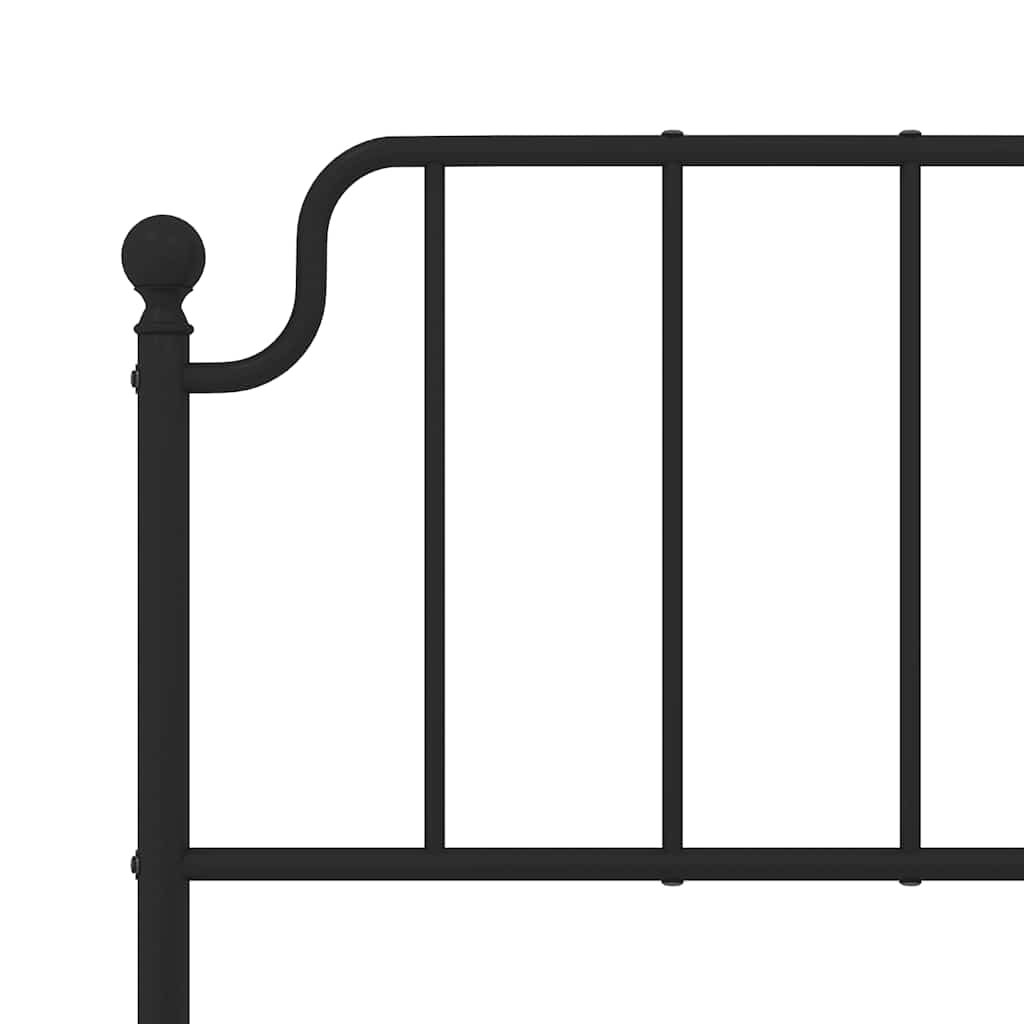 Kovové Náhradní Čelo Postele Černé 150 Cm
