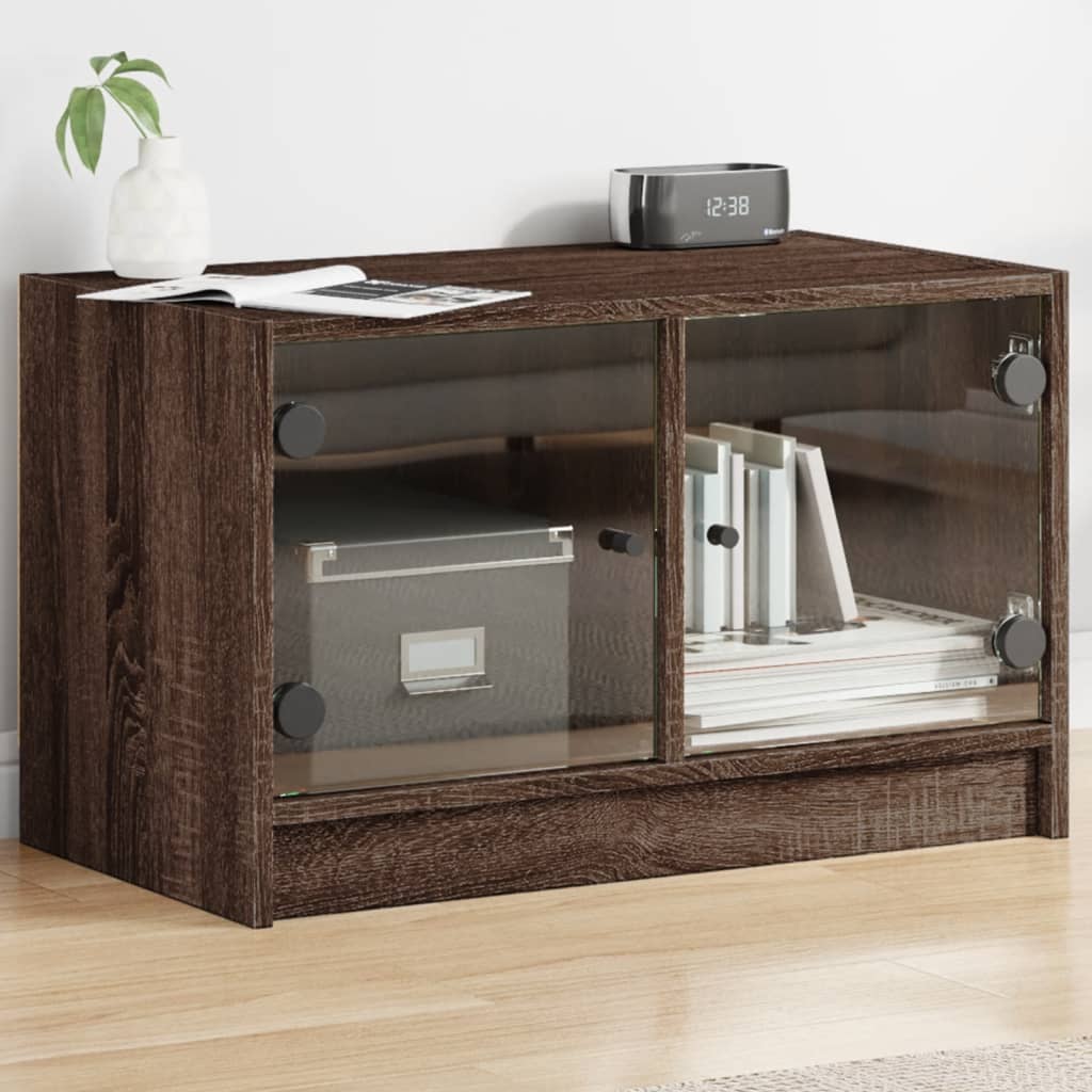 Tv Skříňka Se Skleněnými Dvířky 68X37X42 Cm