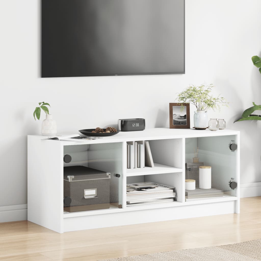 Tv Skříňka Se Skleněnými Dvířky 102X37X42 Cm