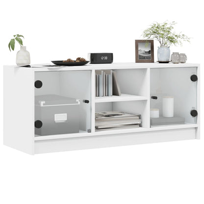 Tv Skříňka Se Skleněnými Dvířky 102X37X42 Cm