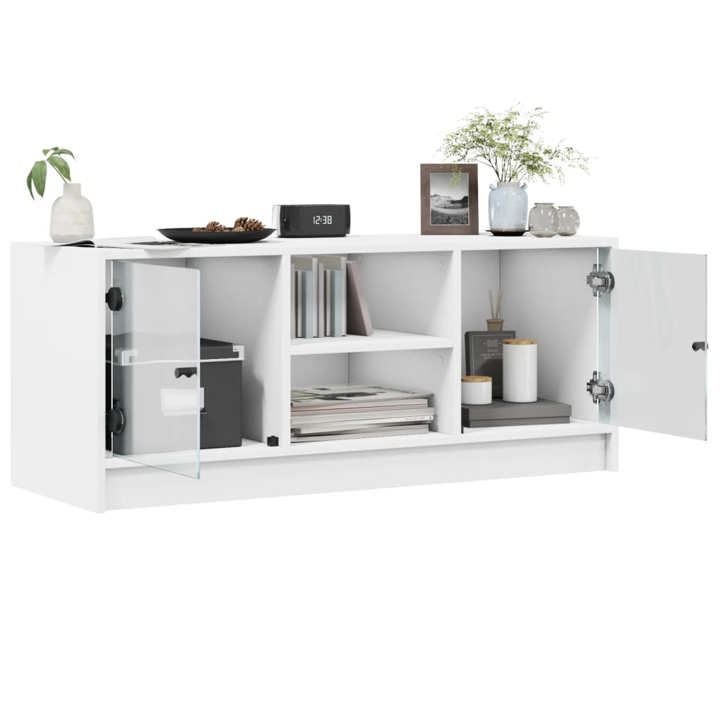 Tv Skříňka Se Skleněnými Dvířky 102X37X42 Cm