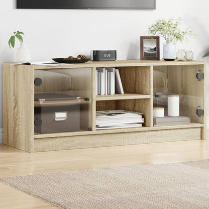 Tv Skříňka Se Skleněnými Dvířky 102X37X42 Cm
