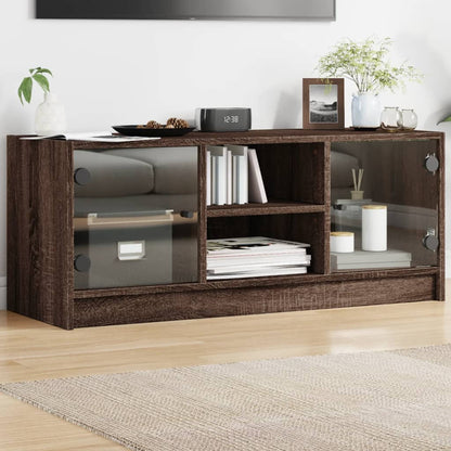 Tv Skříňka Se Skleněnými Dvířky 102X37X42 Cm