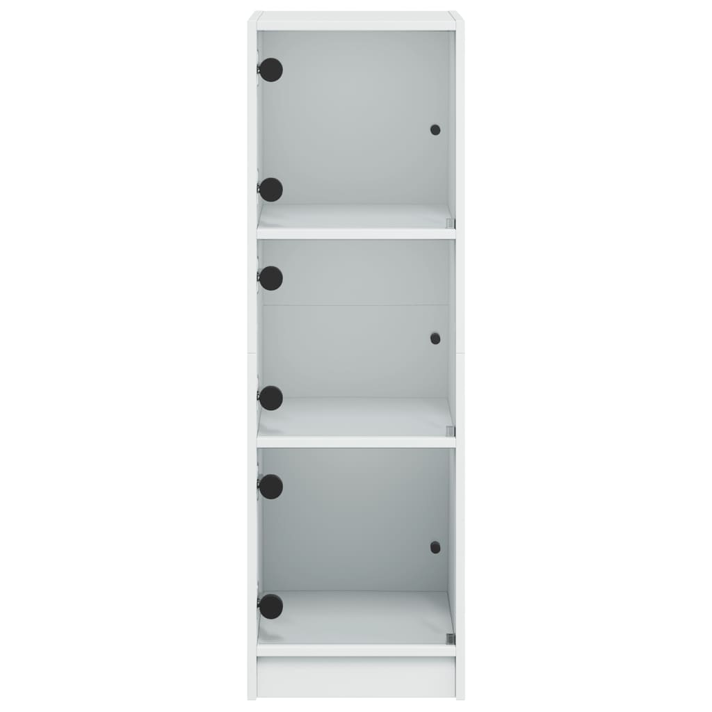 Highboard Se Skleněnými Dvířky Bílý 35 X 37 X 109 Cm