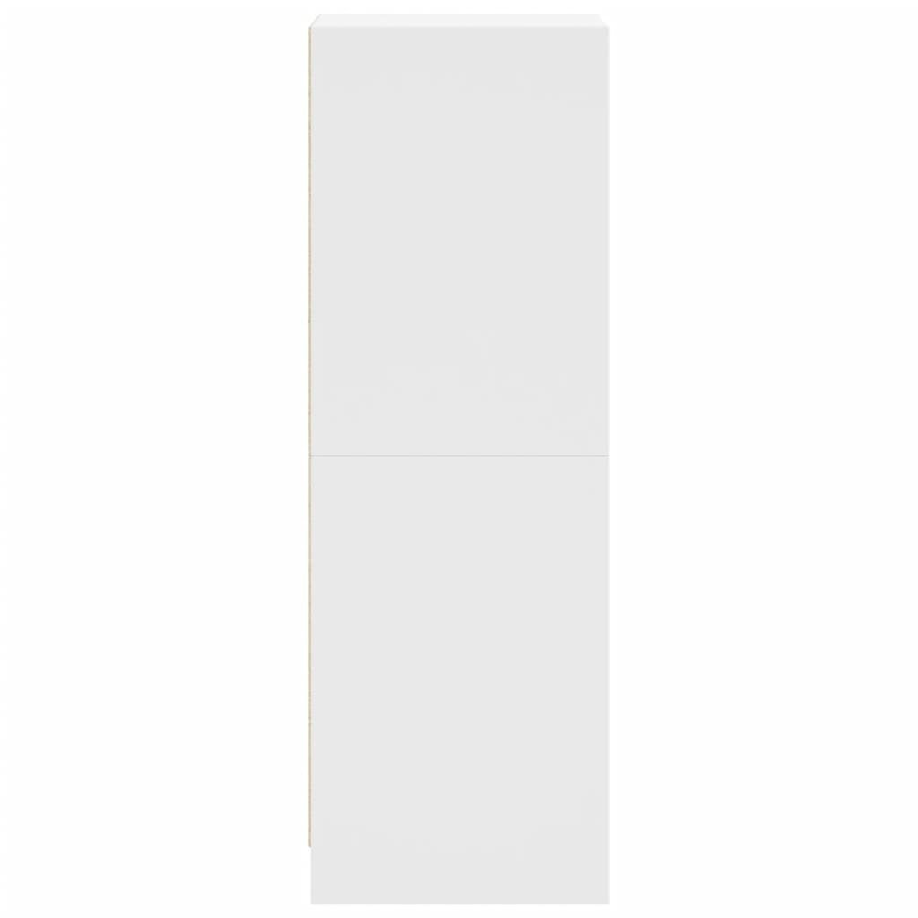 Highboard Se Skleněnými Dvířky Bílý 35 X 37 X 109 Cm