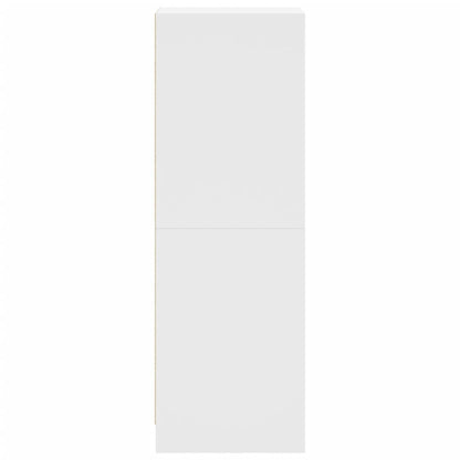 Highboard Se Skleněnými Dvířky Bílý 35 X 37 X 109 Cm