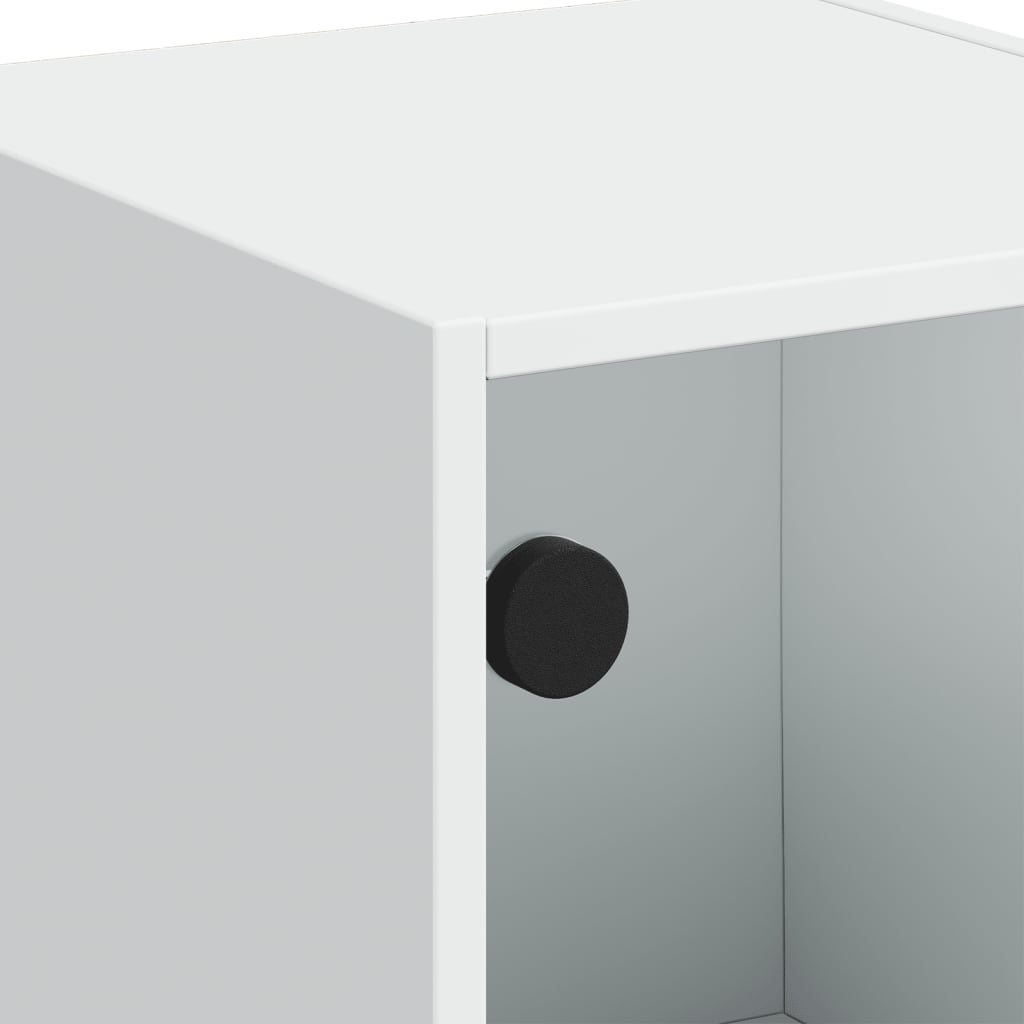 Highboard Se Skleněnými Dvířky Bílý 35 X 37 X 109 Cm