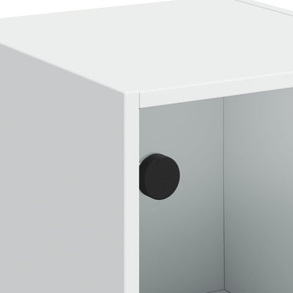 Highboard Se Skleněnými Dvířky Bílý 35 X 37 X 109 Cm