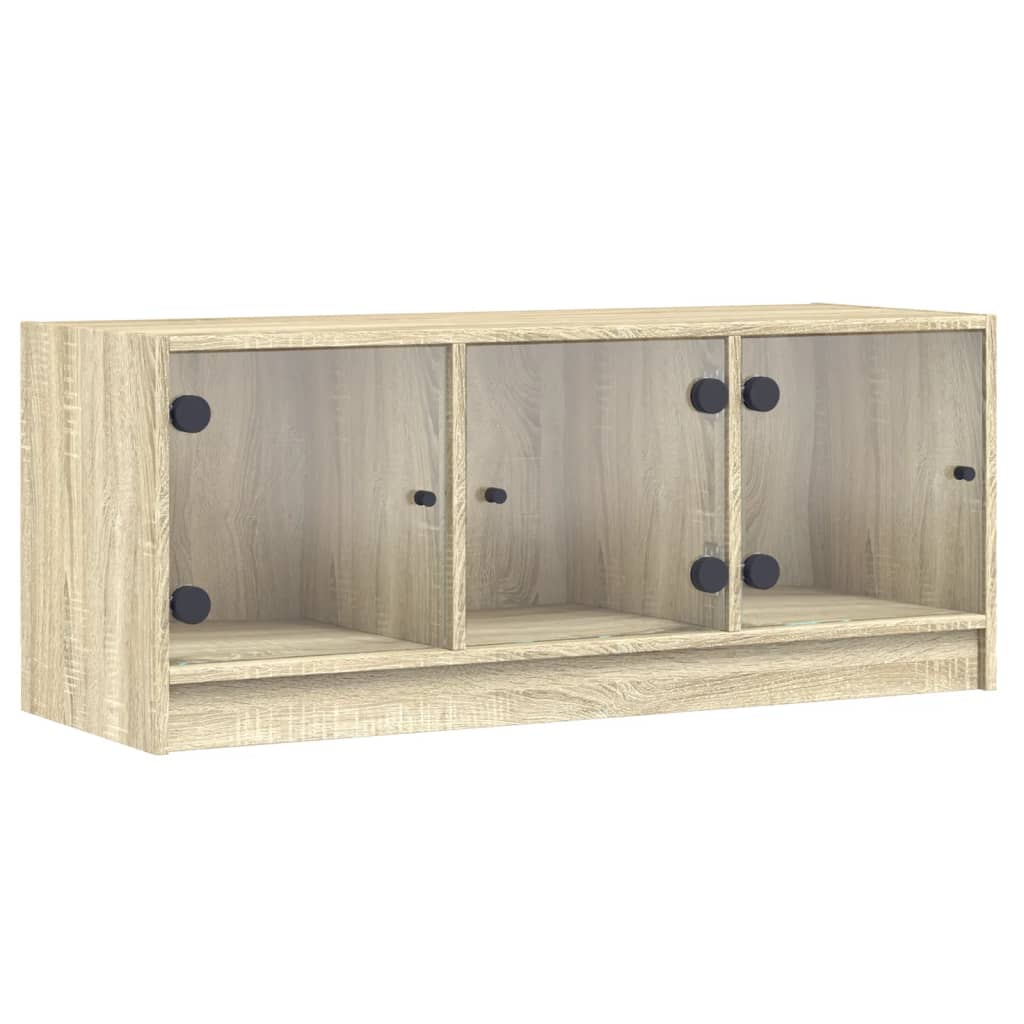 Tv Skříňka Se Skleněnými Dvířky 102X37X42 Cm