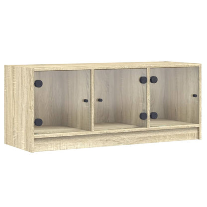 Tv Skříňka Se Skleněnými Dvířky 102X37X42 Cm