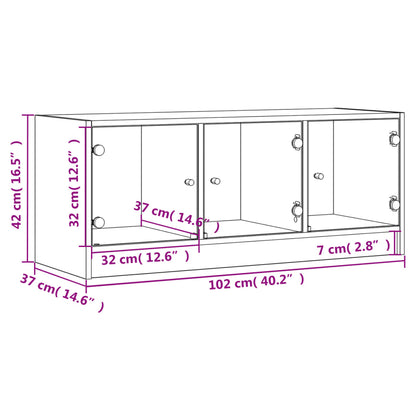 Tv Skříňka Se Skleněnými Dvířky 102X37X42 Cm