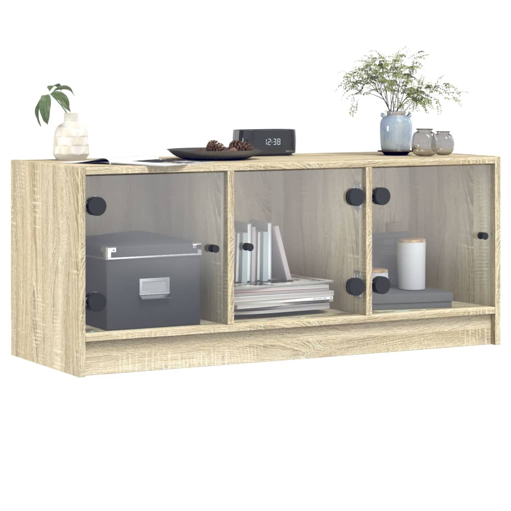 Tv Skříňka Se Skleněnými Dvířky 102X37X42 Cm