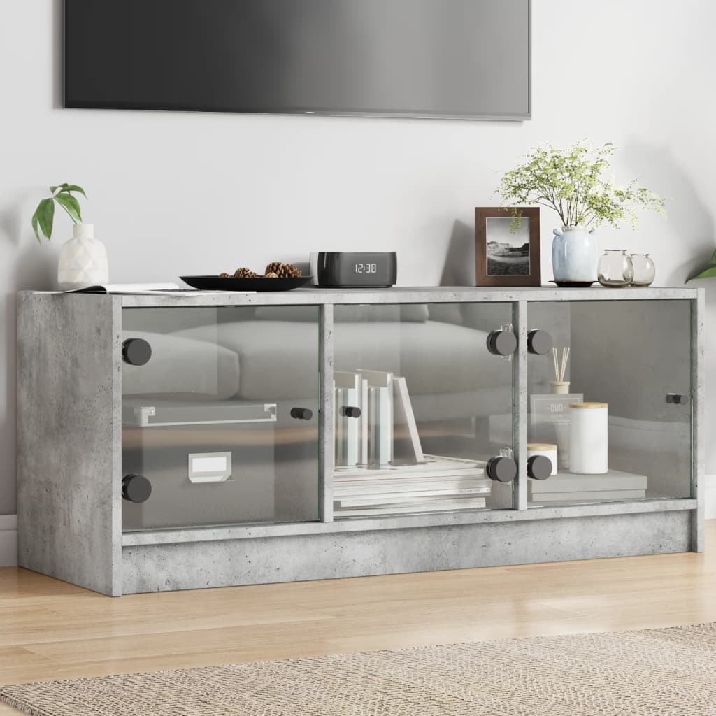 Tv Skříňka Se Skleněnými Dvířky 102X37X42 Cm