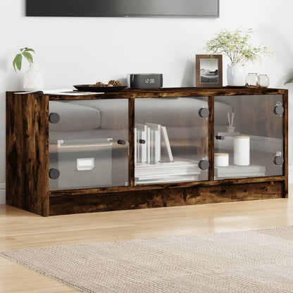 Tv Skříňka Se Skleněnými Dvířky 102X37X42 Cm