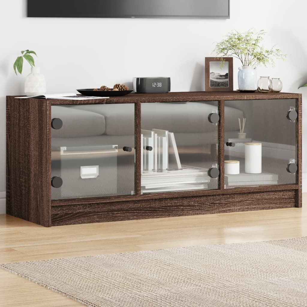Tv Skříňka Se Skleněnými Dvířky 102X37X42 Cm