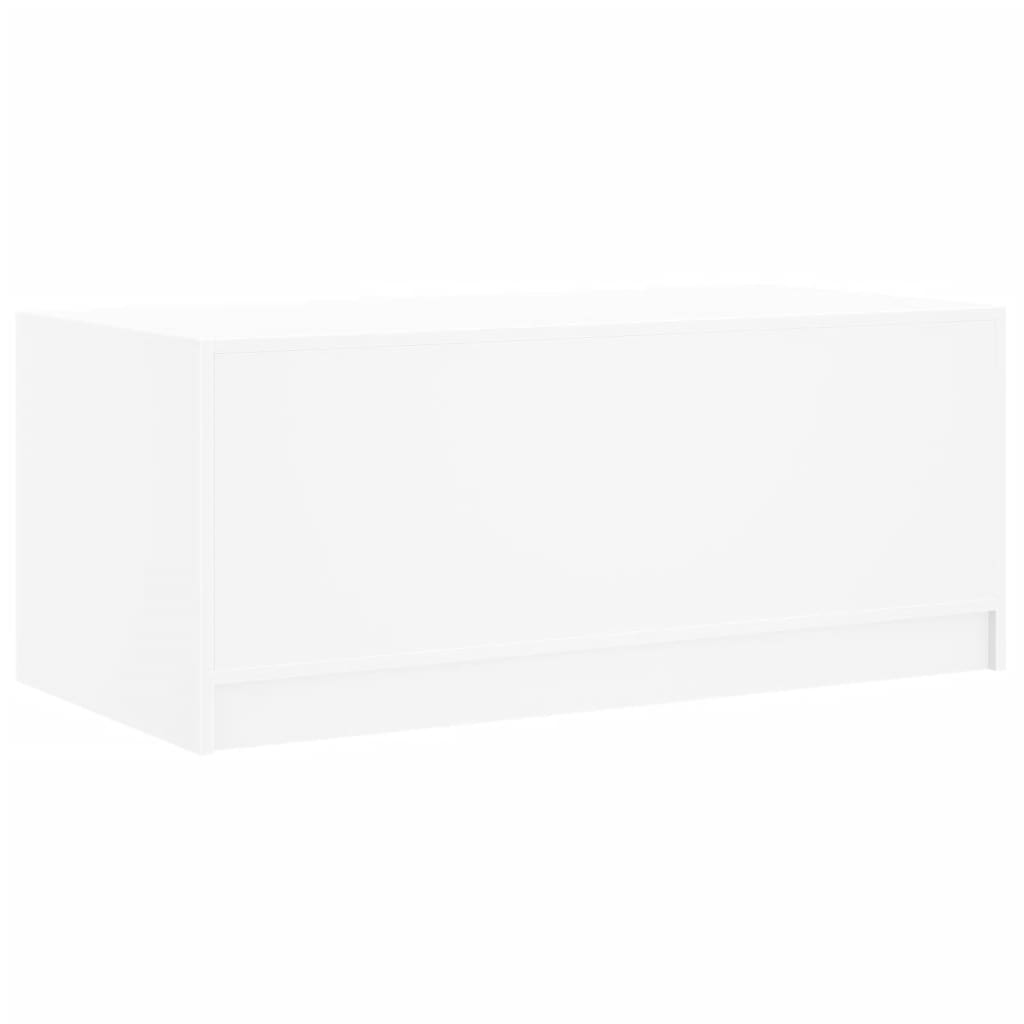 Konferenční Stolek Se Skleněnými Dvířky Bílý 102 X 50 X 42 Cm