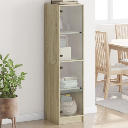 Highboard Se Skleněnými Dvířky 35 X 37 X 142 Cm