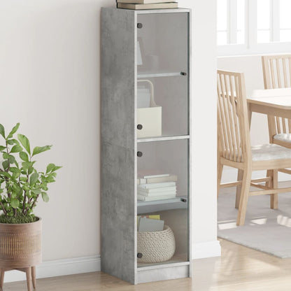 Highboard Se Skleněnými Dvířky 35 X 37 X 142 Cm