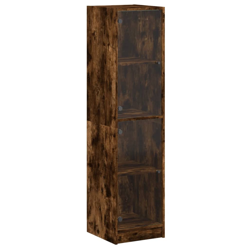Highboard Se Skleněnými Dvířky 35 X 37 X 142 Cm