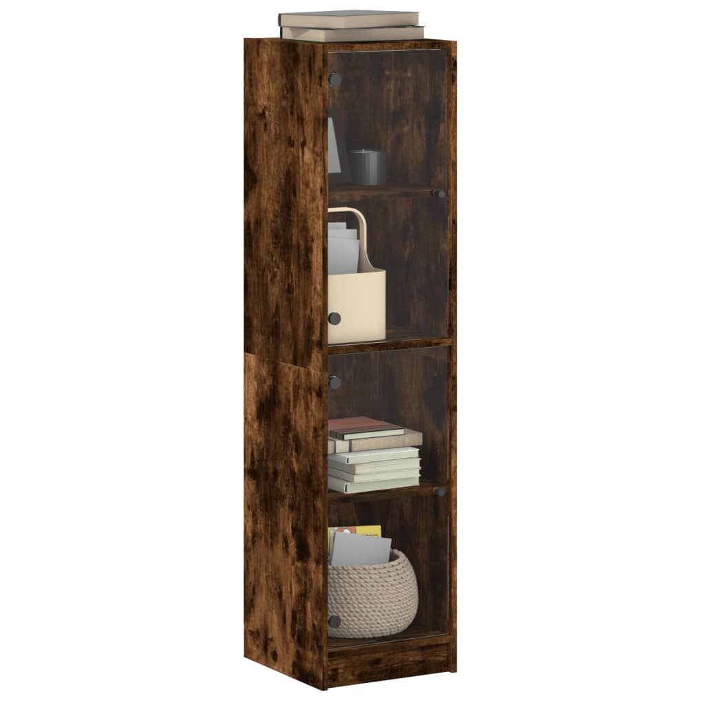Highboard Se Skleněnými Dvířky 35 X 37 X 142 Cm