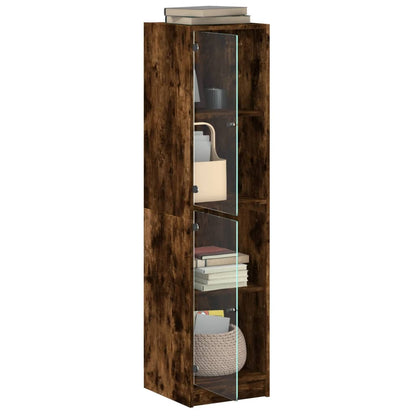 Highboard Se Skleněnými Dvířky 35 X 37 X 142 Cm