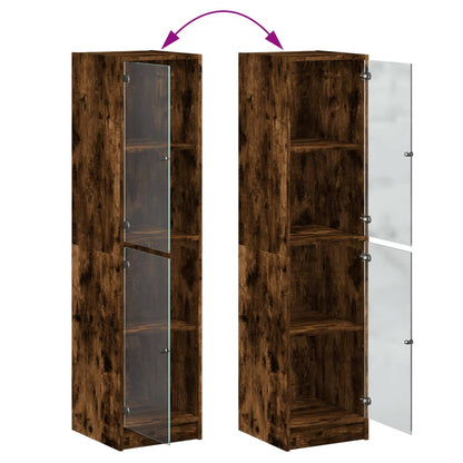 Highboard Se Skleněnými Dvířky 35 X 37 X 142 Cm