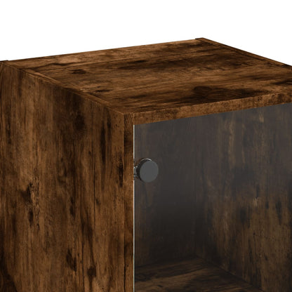 Highboard Se Skleněnými Dvířky 35 X 37 X 142 Cm