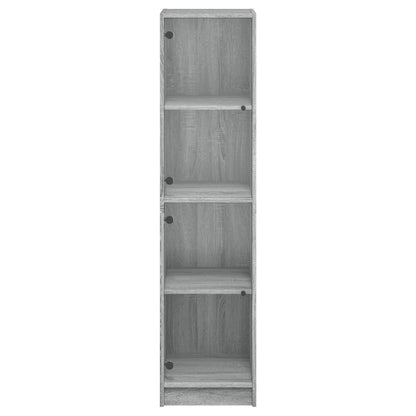 Highboard Se Skleněnými Dvířky Šedý Sonoma 35 X 37 X 142 Cm