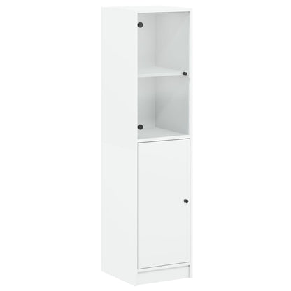 Highboard Se Skleněnými Dvířky Bílý 35 X 37 X 142 Cm
