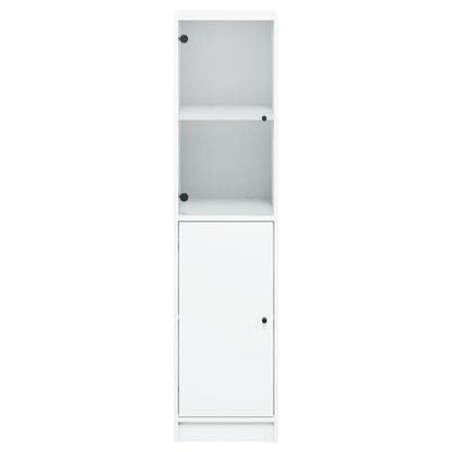 Highboard Se Skleněnými Dvířky Bílý 35 X 37 X 142 Cm