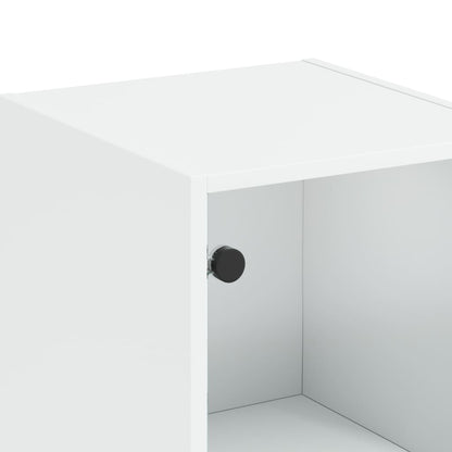 Highboard Se Skleněnými Dvířky Bílý 35 X 37 X 142 Cm