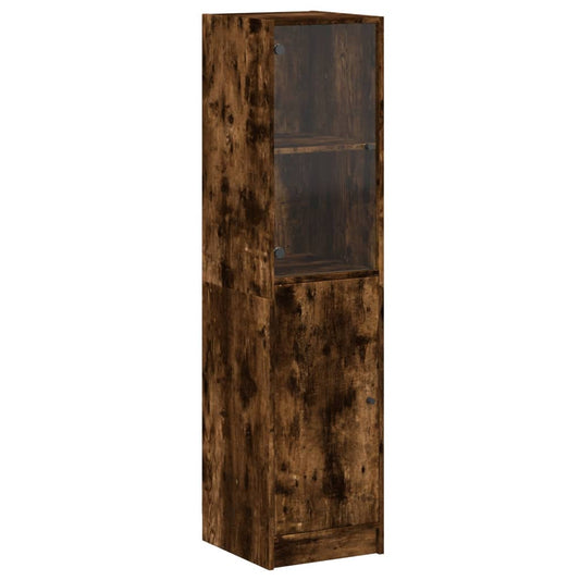 Highboard Se Skleněnými Dvířky 35 X 37 X 142 Cm